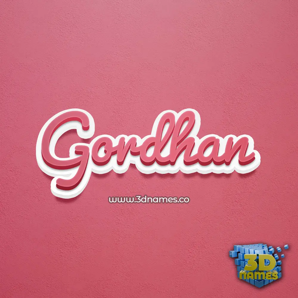 gordhan in Red Scribble style - 3D name wallpaper