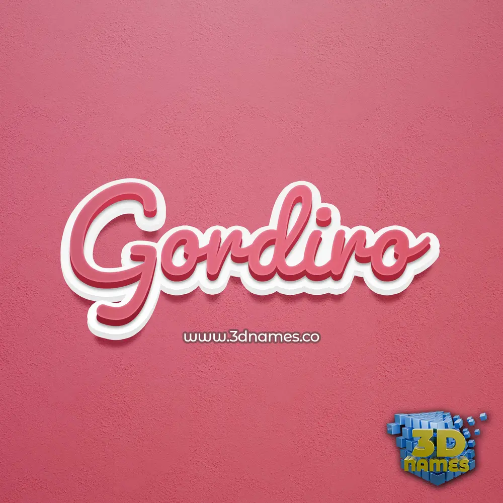gordiro in Red Scribble style - 3D name wallpaper