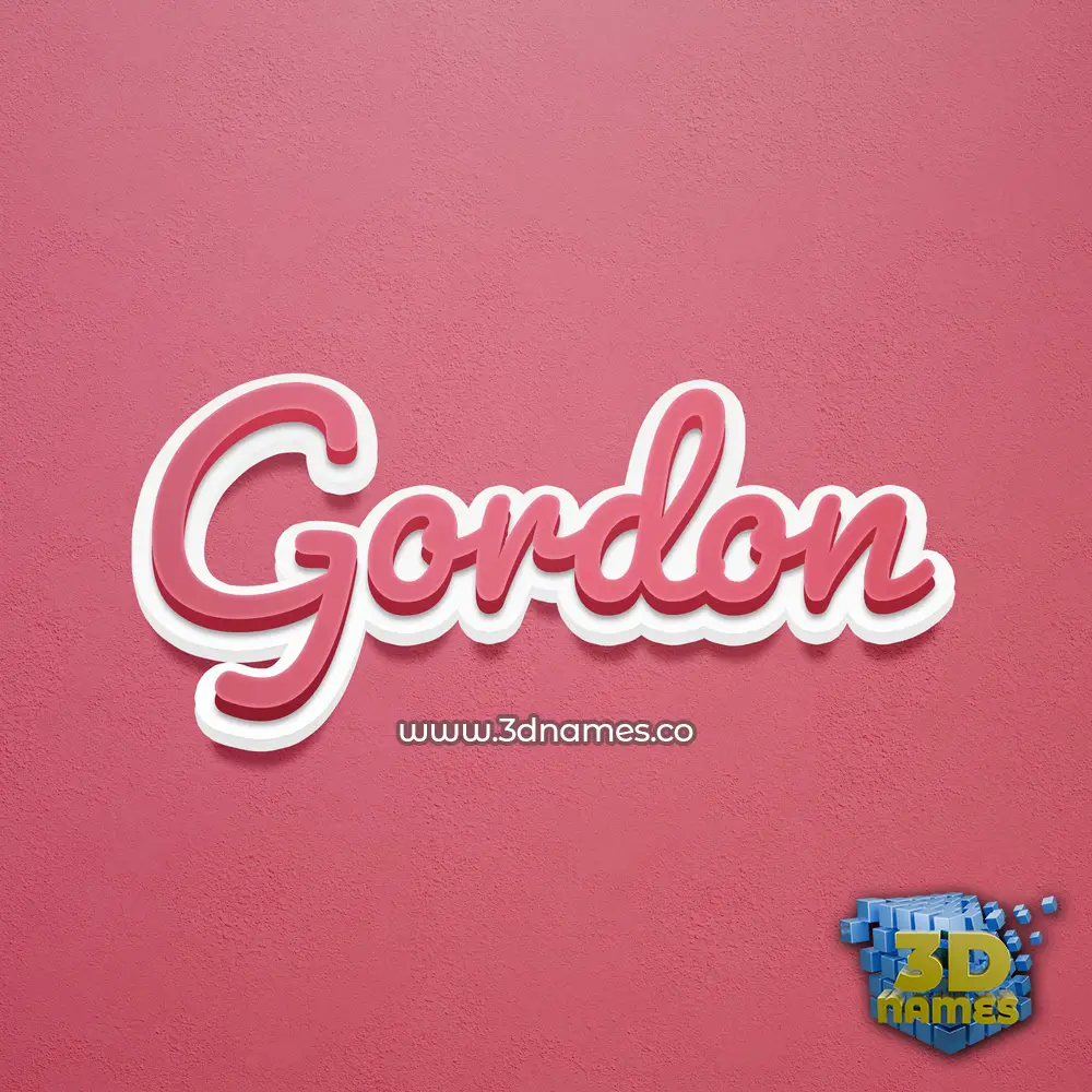 gordon in Red Scribble style - 3D name wallpaper