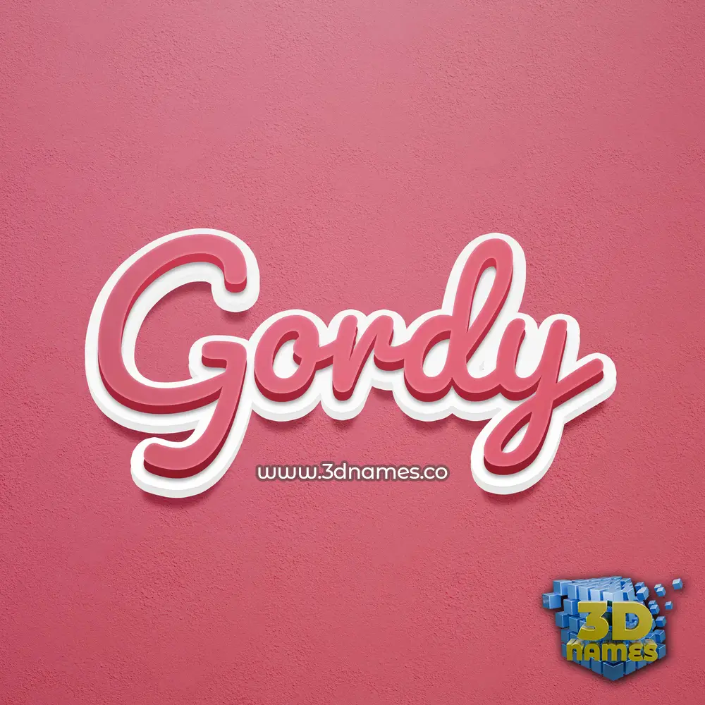 gordy in Red Scribble style - 3D name wallpaper