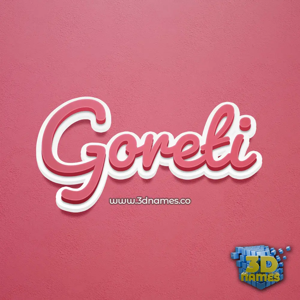 goreti in Red Scribble style - 3D name wallpaper
