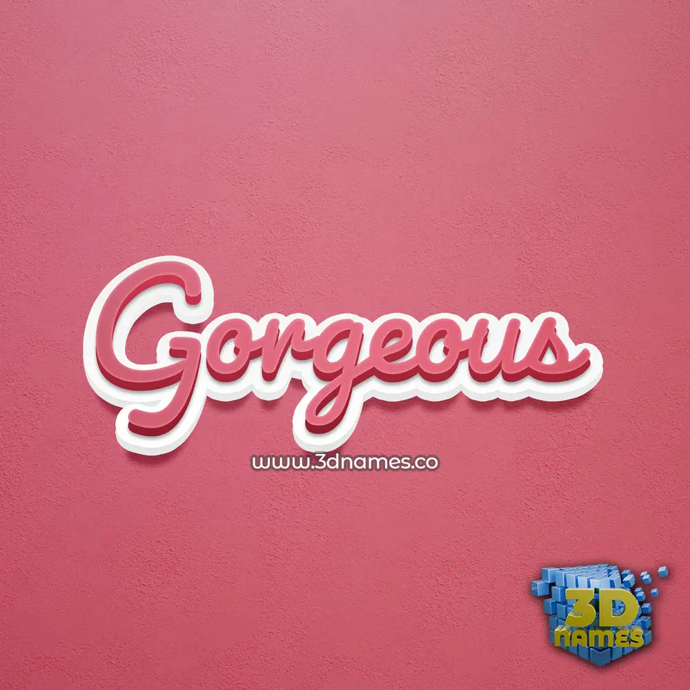 gorgeous in Red Scribble style - 3D name wallpaper