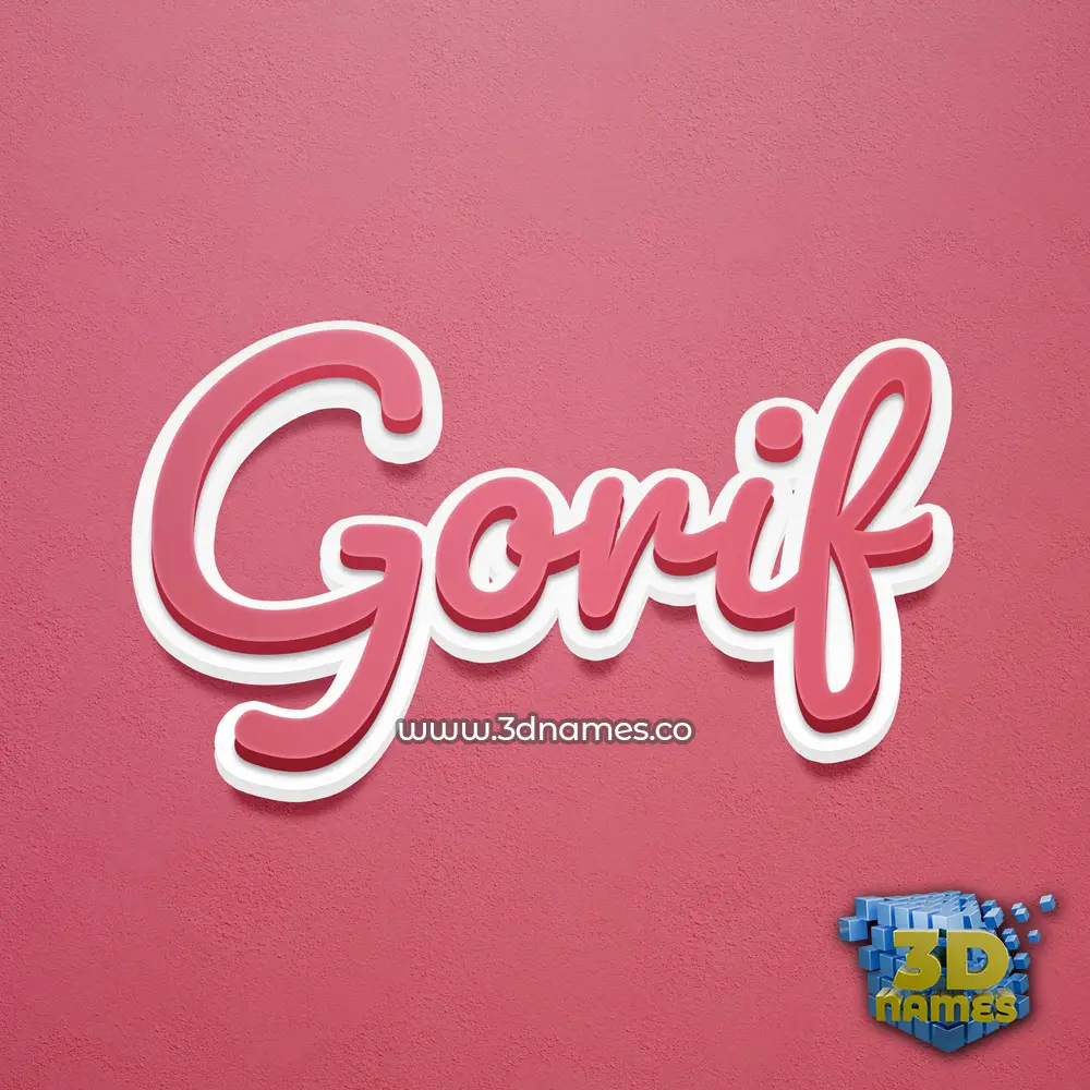 gorif in Red Scribble style - 3D name wallpaper