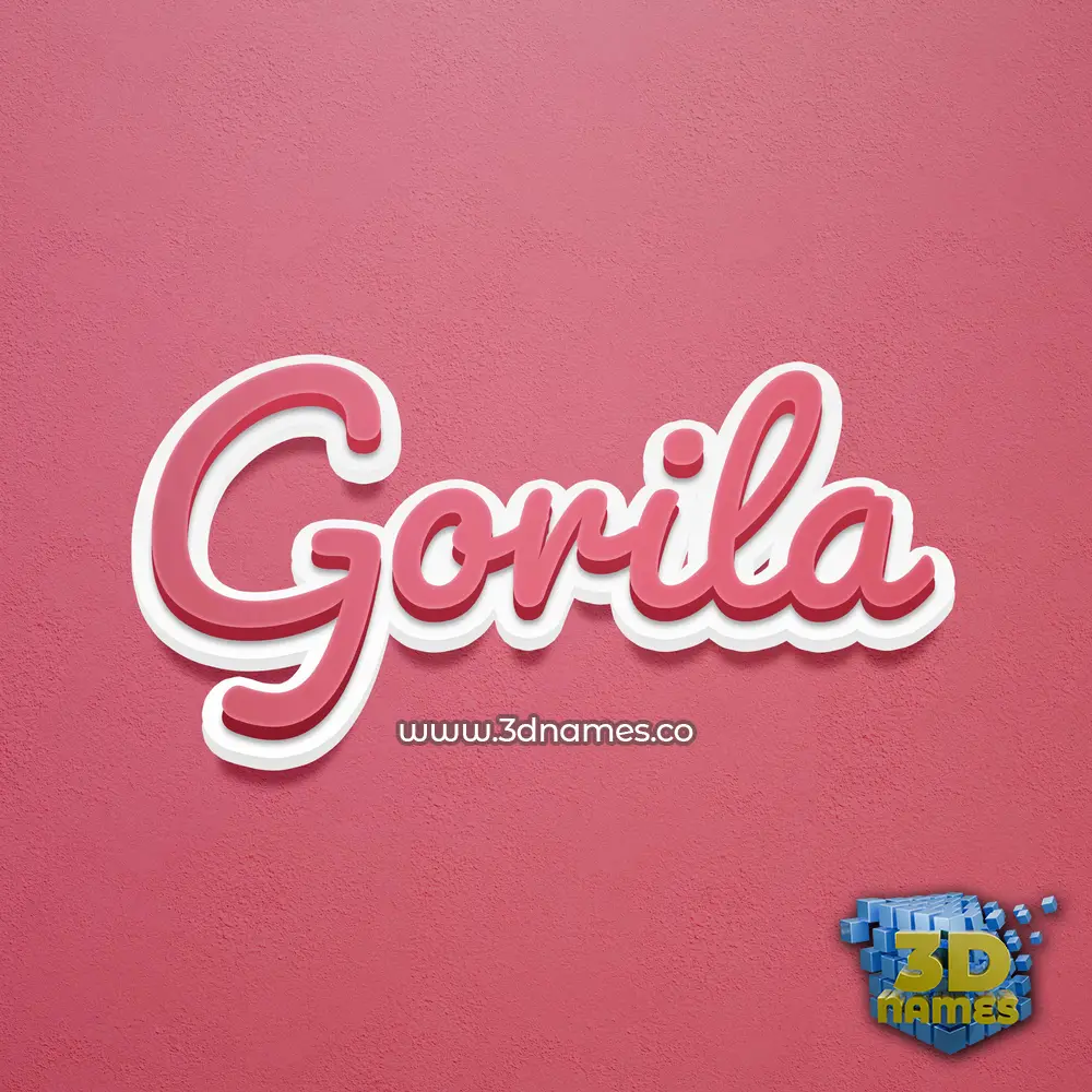gorila in Red Scribble style - 3D name wallpaper