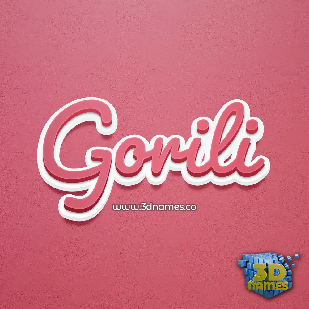 gorili in Red Scribble style - 3D name wallpaper