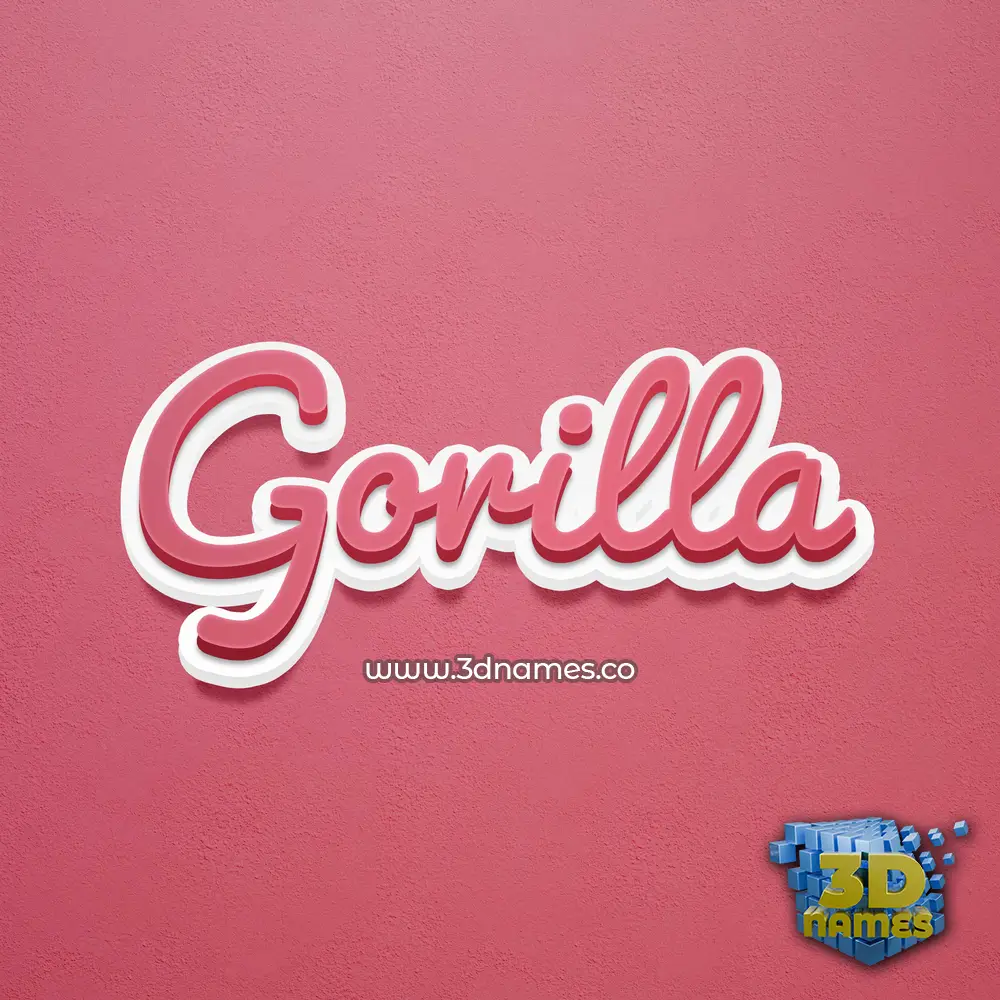 gorilla in Red Scribble style - 3D name wallpaper