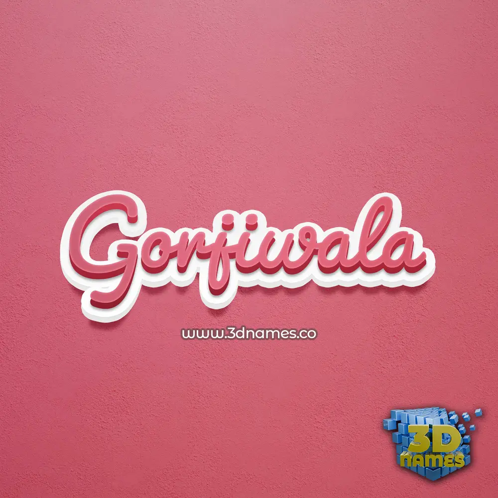 gorjiwala in Red Scribble style - 3D name wallpaper