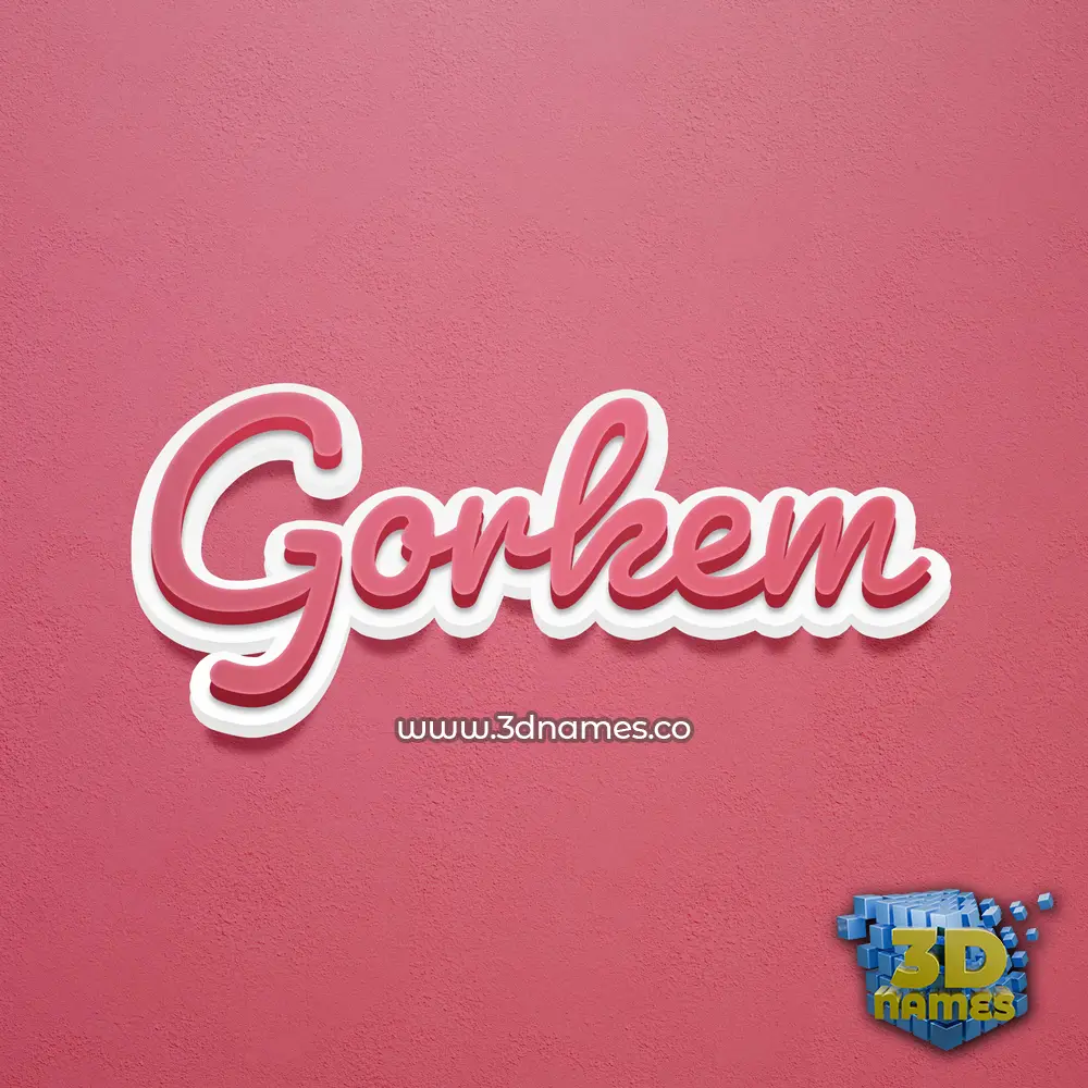 gorkem in Red Scribble style - 3D name wallpaper