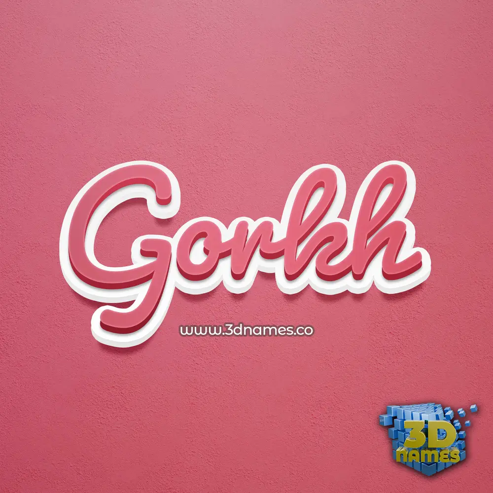 gorkh in Red Scribble style - 3D name wallpaper