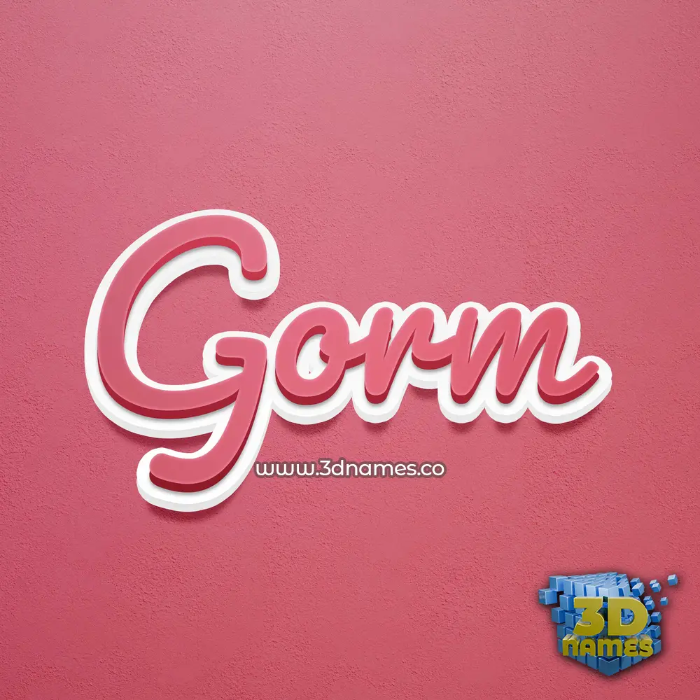 gorm in Red Scribble style - 3D name wallpaper