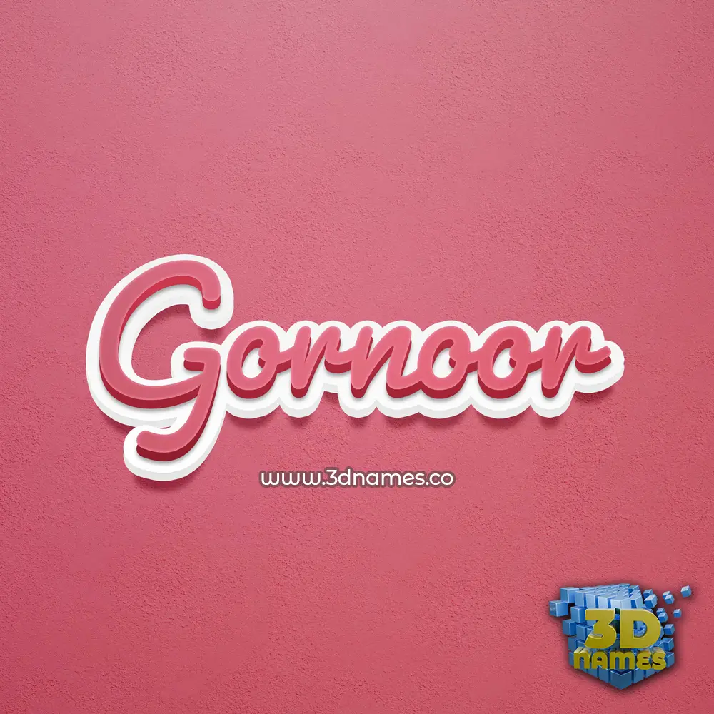 gornoor in Red Scribble style - 3D name wallpaper