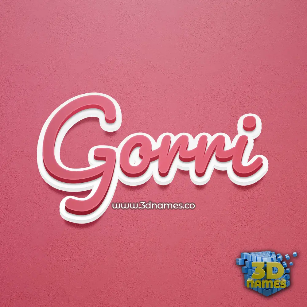 gorri in Red Scribble style - 3D name wallpaper