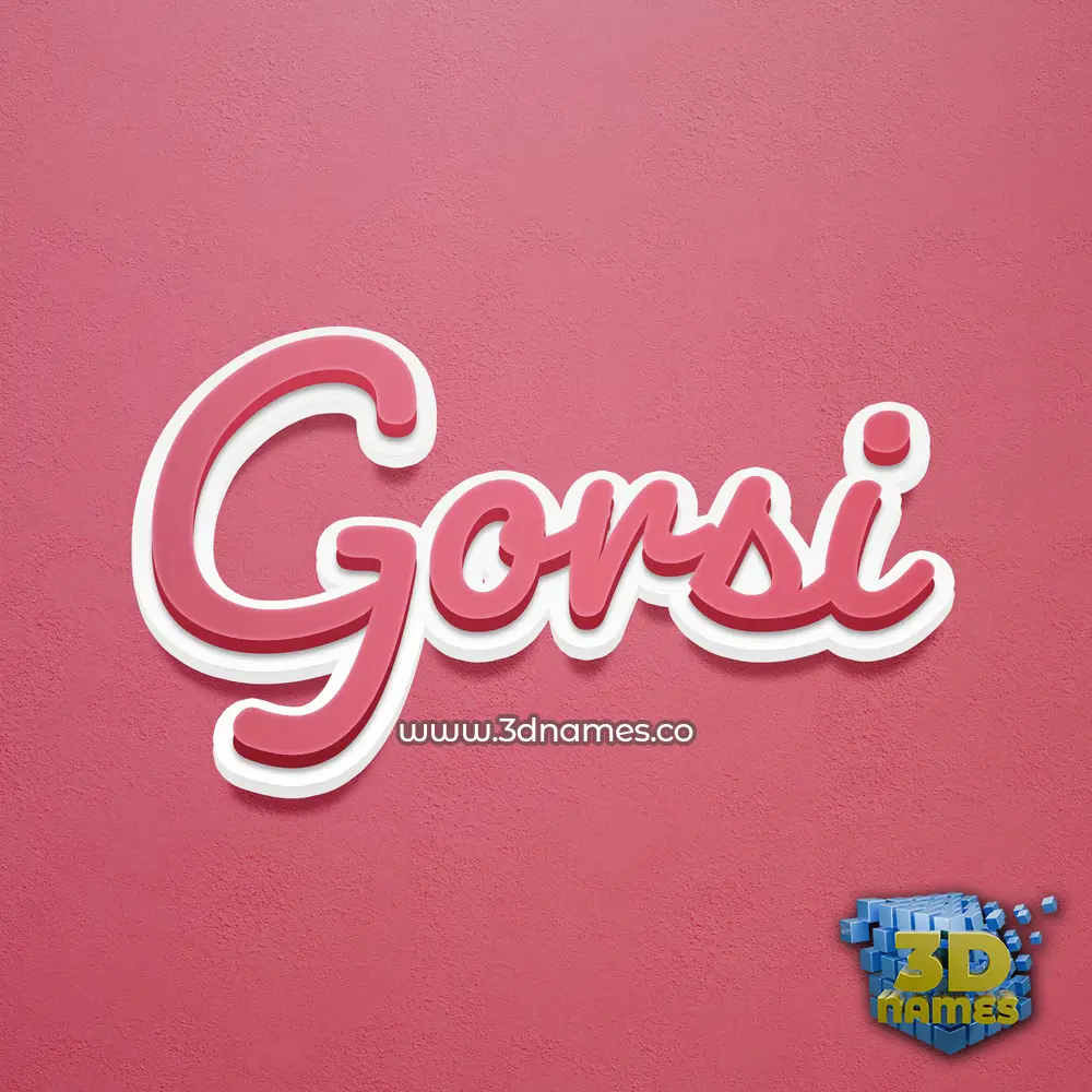 gorsi in Red Scribble style - 3D name wallpaper