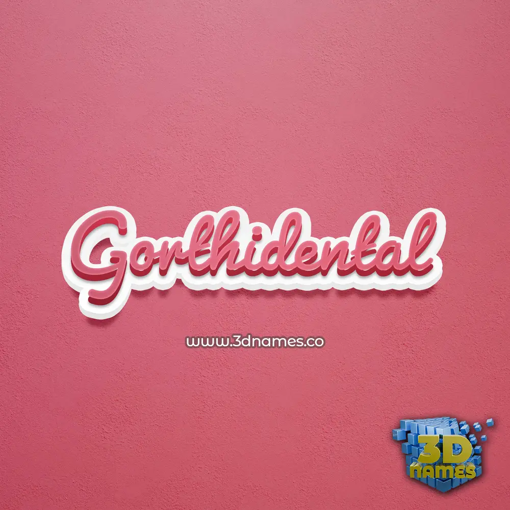 gorthidental in Red Scribble style - 3D name wallpaper