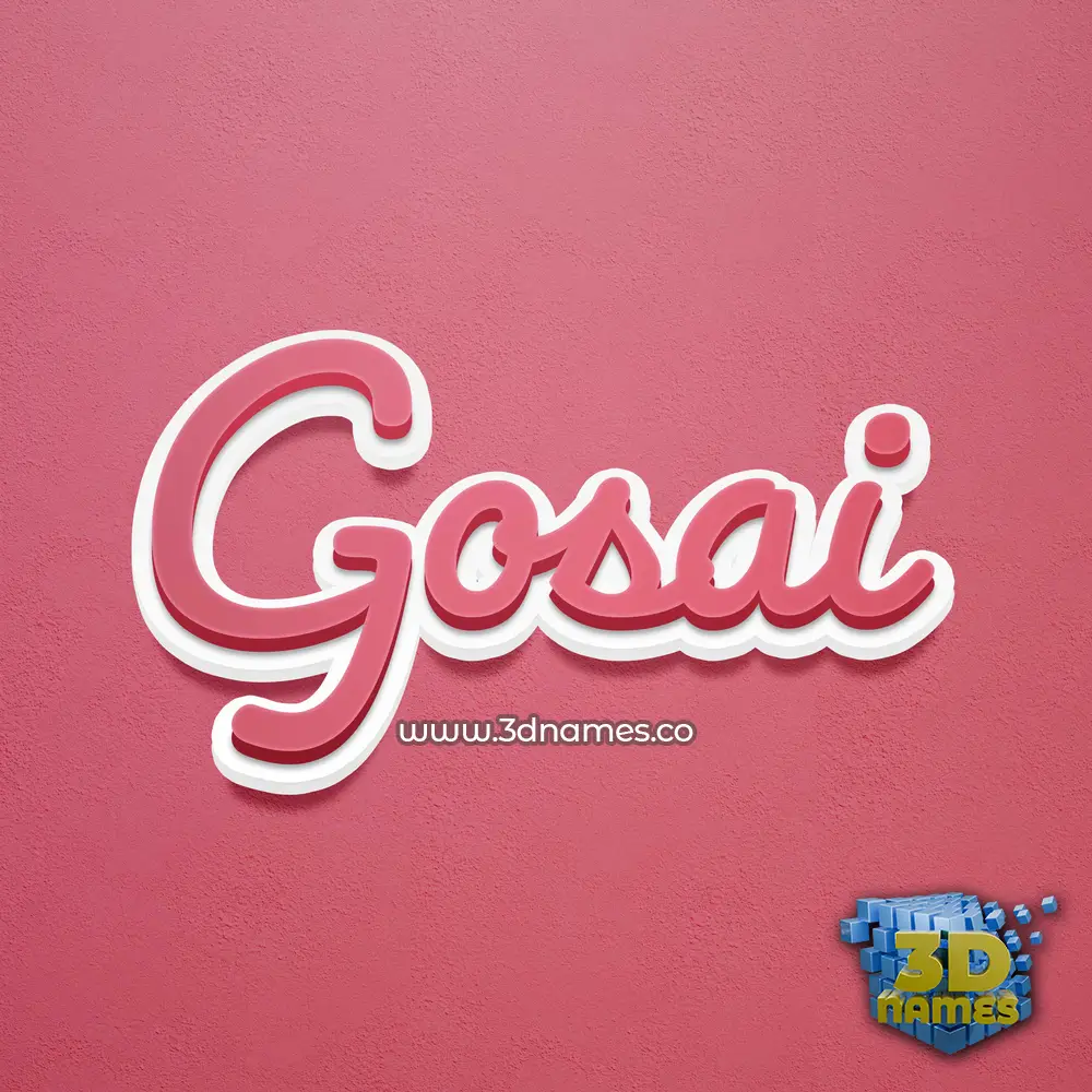 gosai in Red Scribble style - 3D name wallpaper