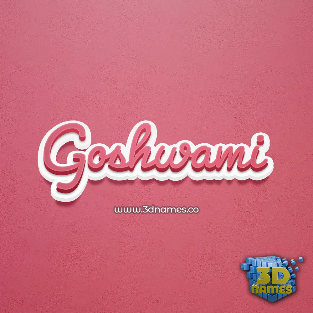 goshwami in Red Scribble style - 3D name wallpaper