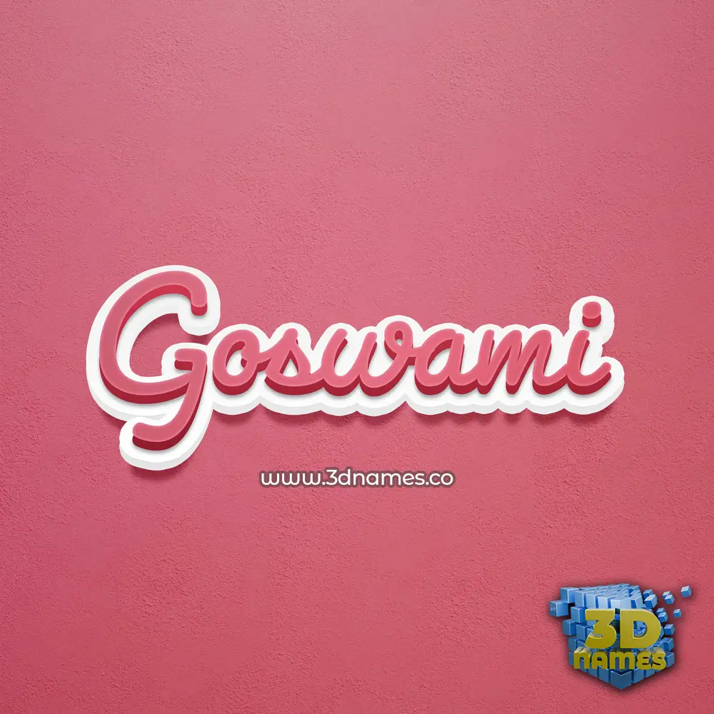 goswami in Red Scribble style - 3D name wallpaper