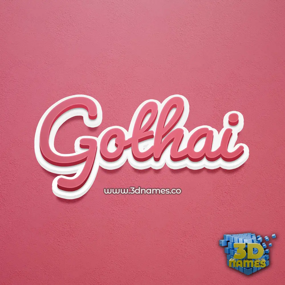 gothai in Red Scribble style - 3D name wallpaper