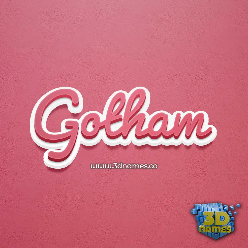 gotham in Red Scribble style - 3D name wallpaper