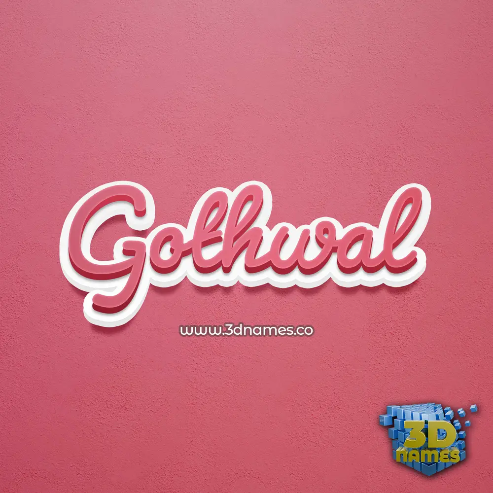 gothwal in Red Scribble style - 3D name wallpaper