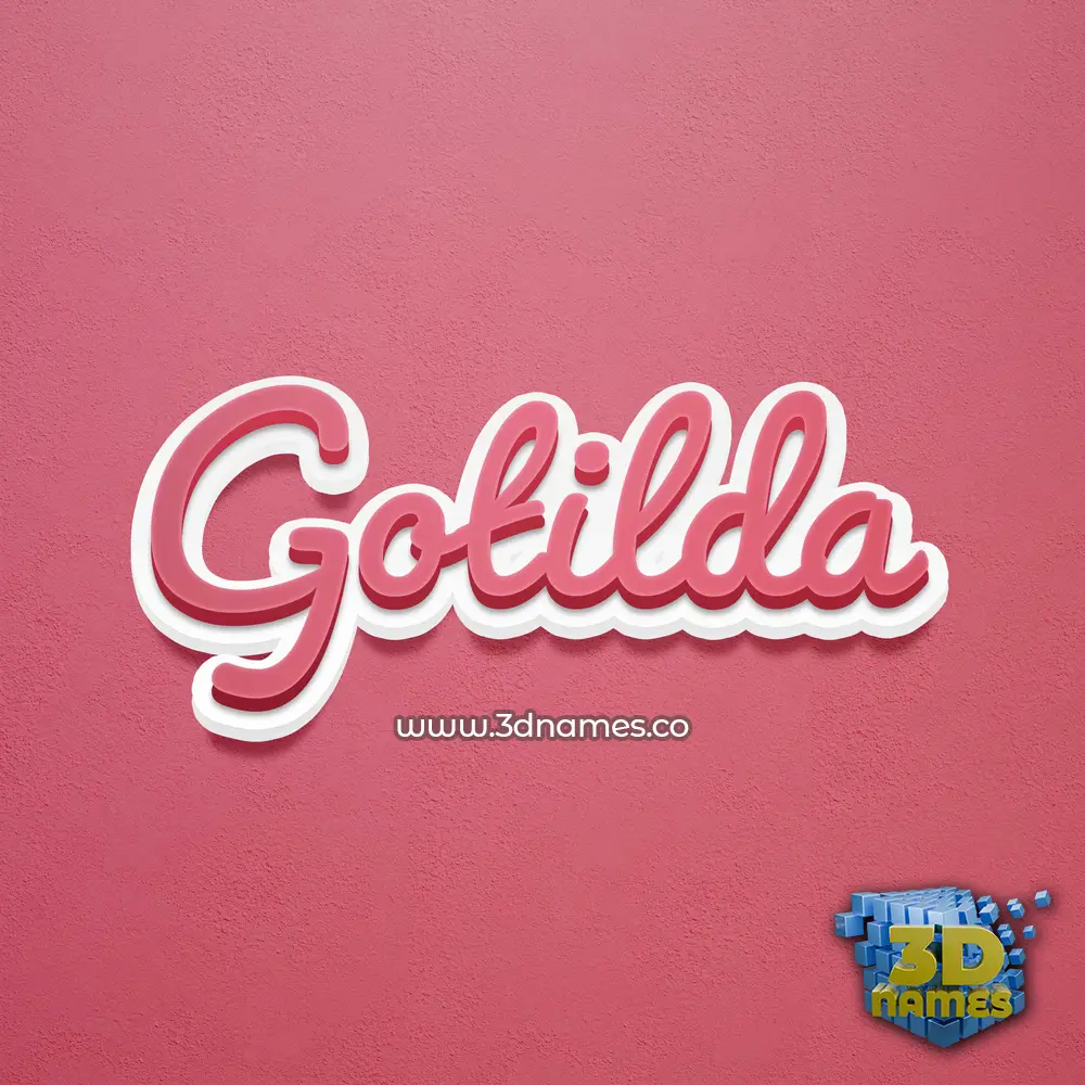 gotilda in Red Scribble style - 3D name wallpaper