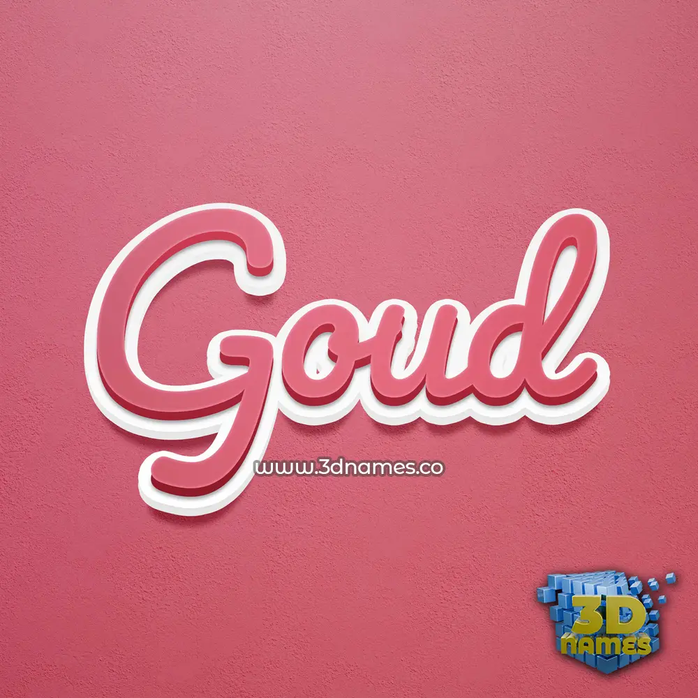 goud in Red Scribble style - 3D name wallpaper