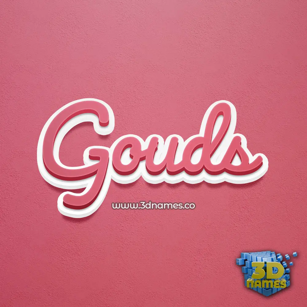 gouds in Red Scribble style - 3D name wallpaper