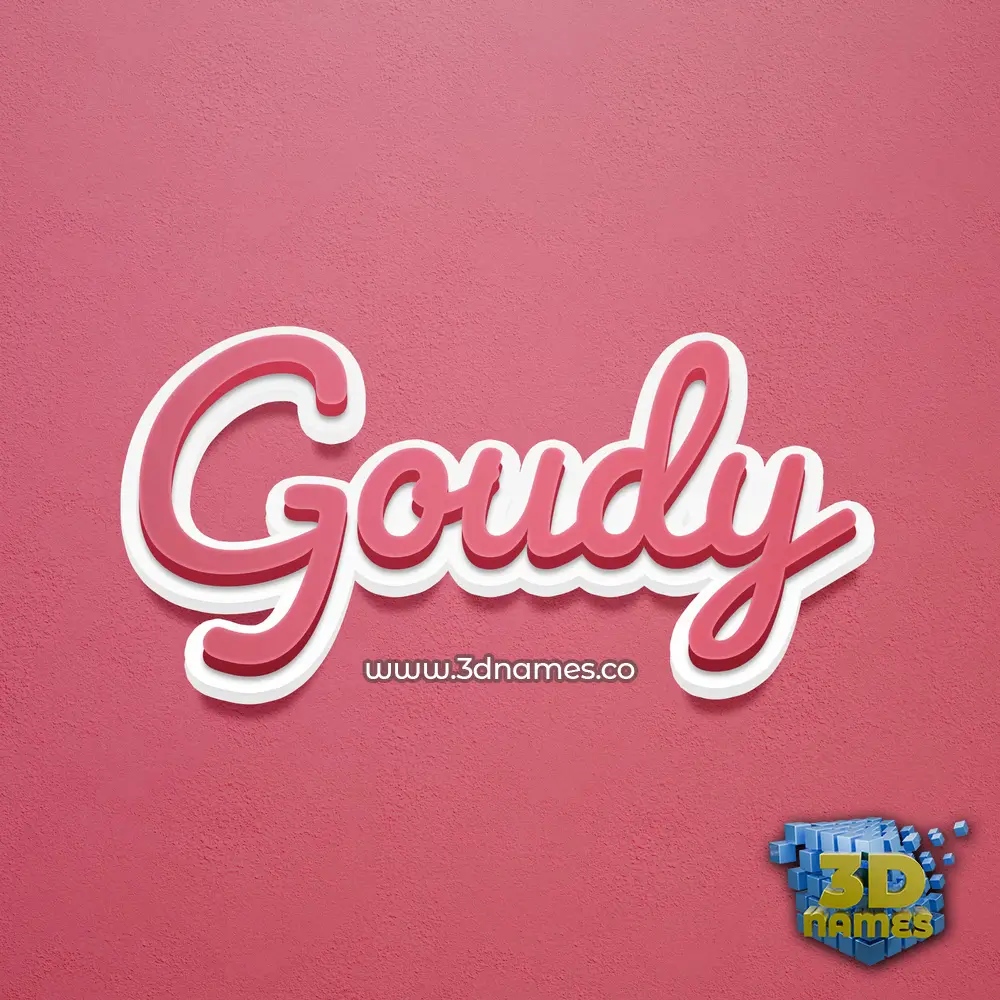 goudy in Red Scribble style - 3D name wallpaper