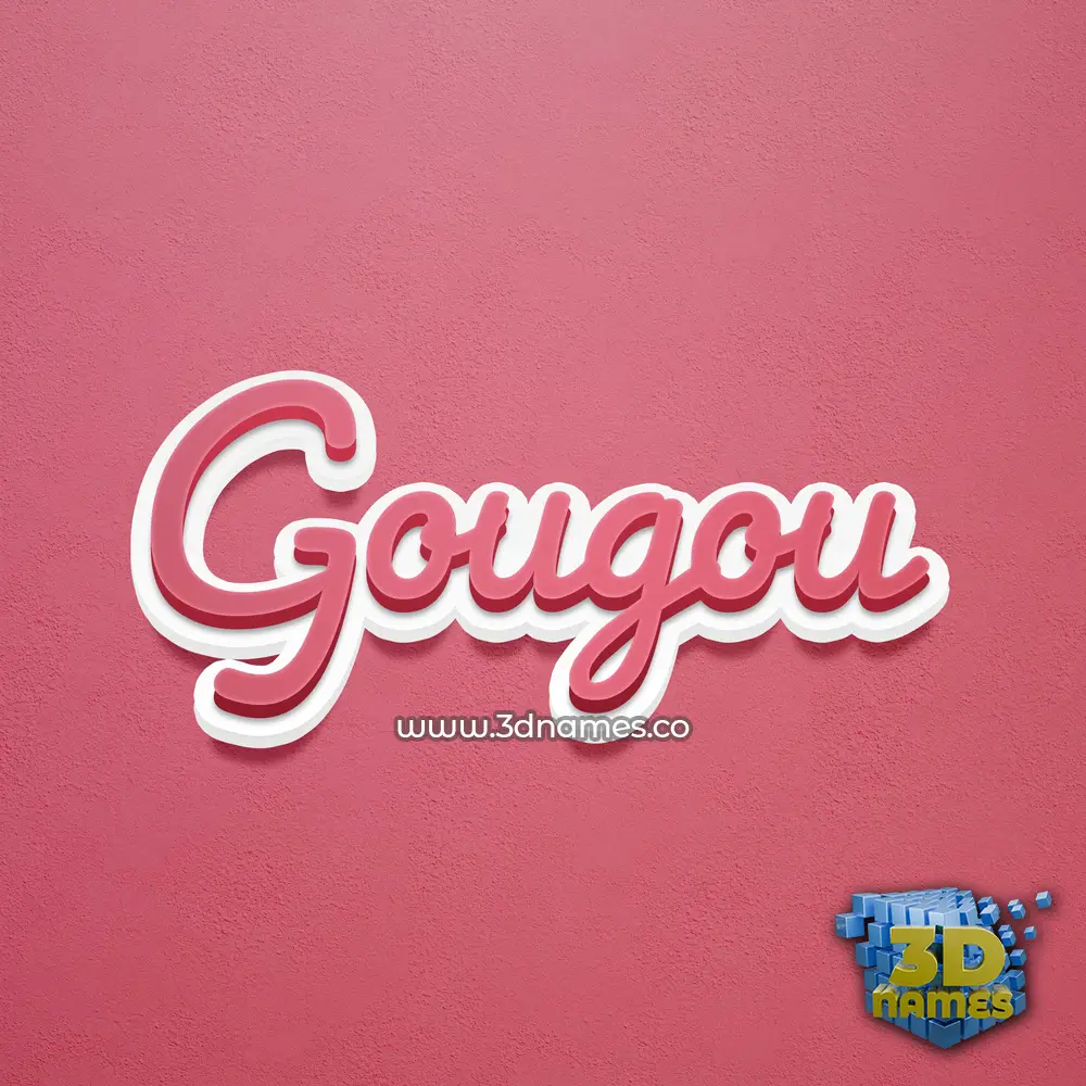 gougou in Red Scribble style - 3D name wallpaper