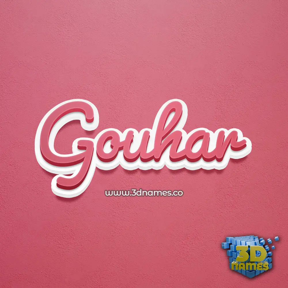 gouhar in Red Scribble style - 3D name wallpaper