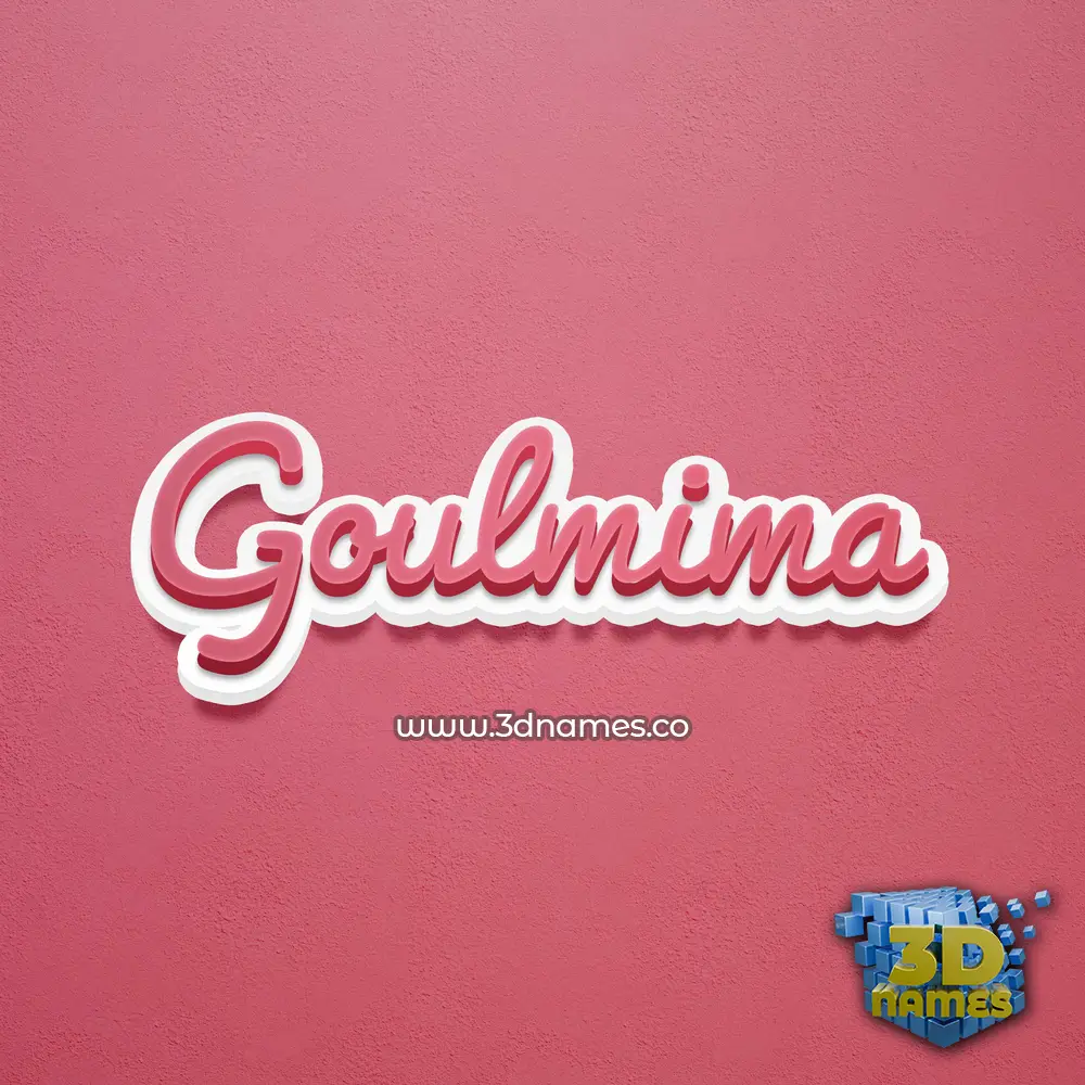 goulmima in Red Scribble style - 3D name wallpaper