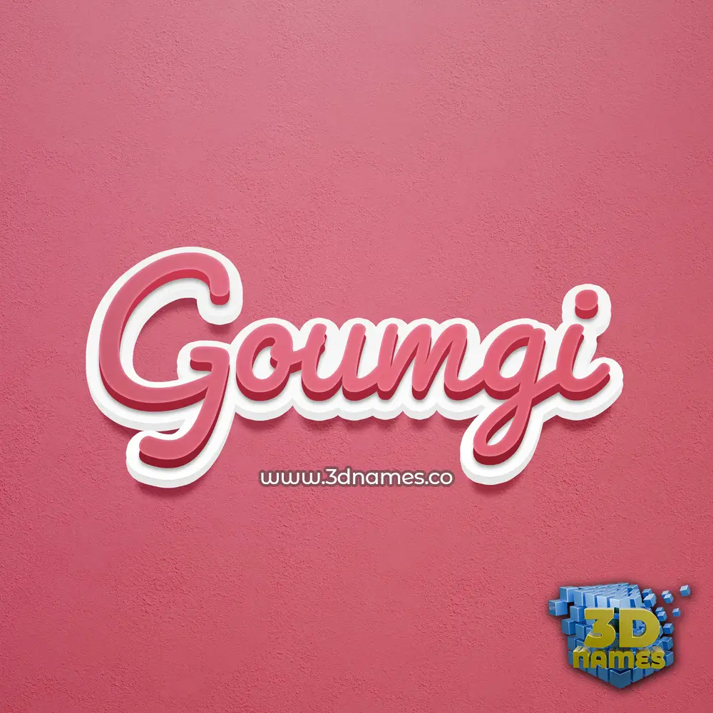 goumgi in Red Scribble style - 3D name wallpaper