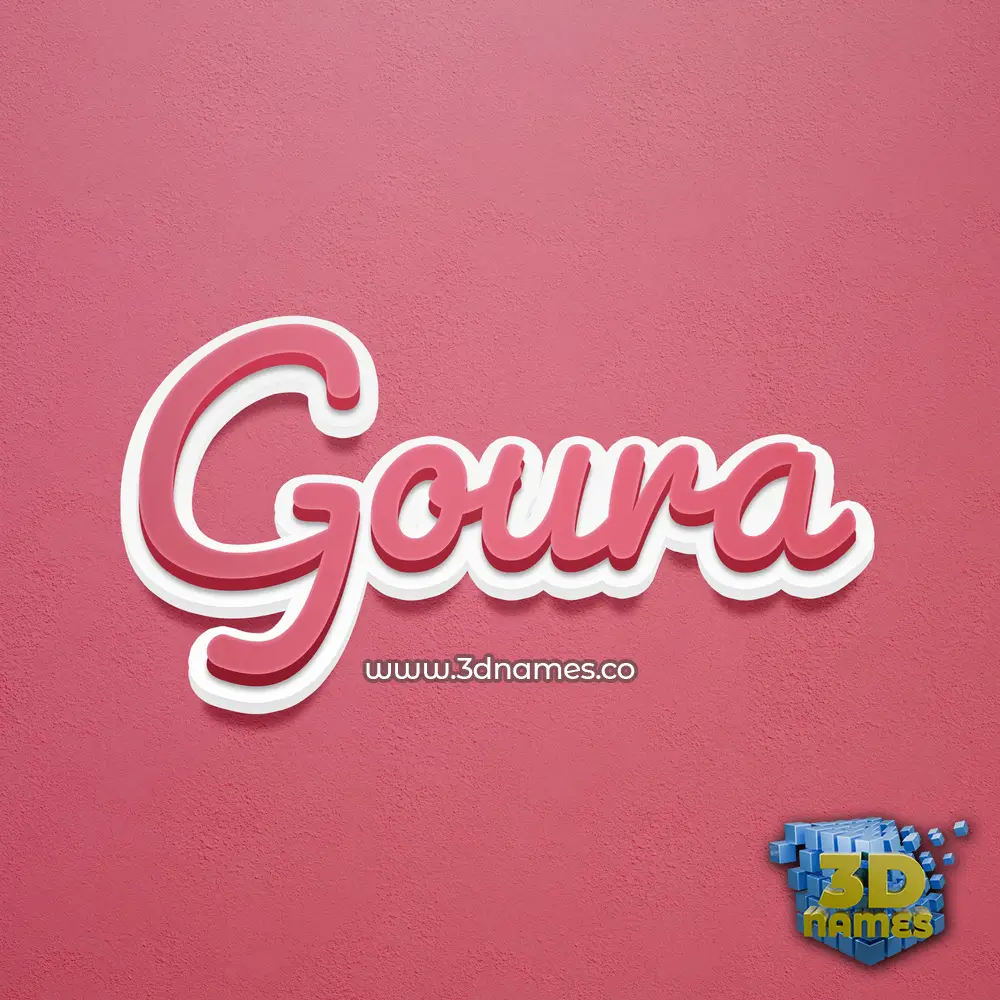 goura in Red Scribble style - 3D name wallpaper
