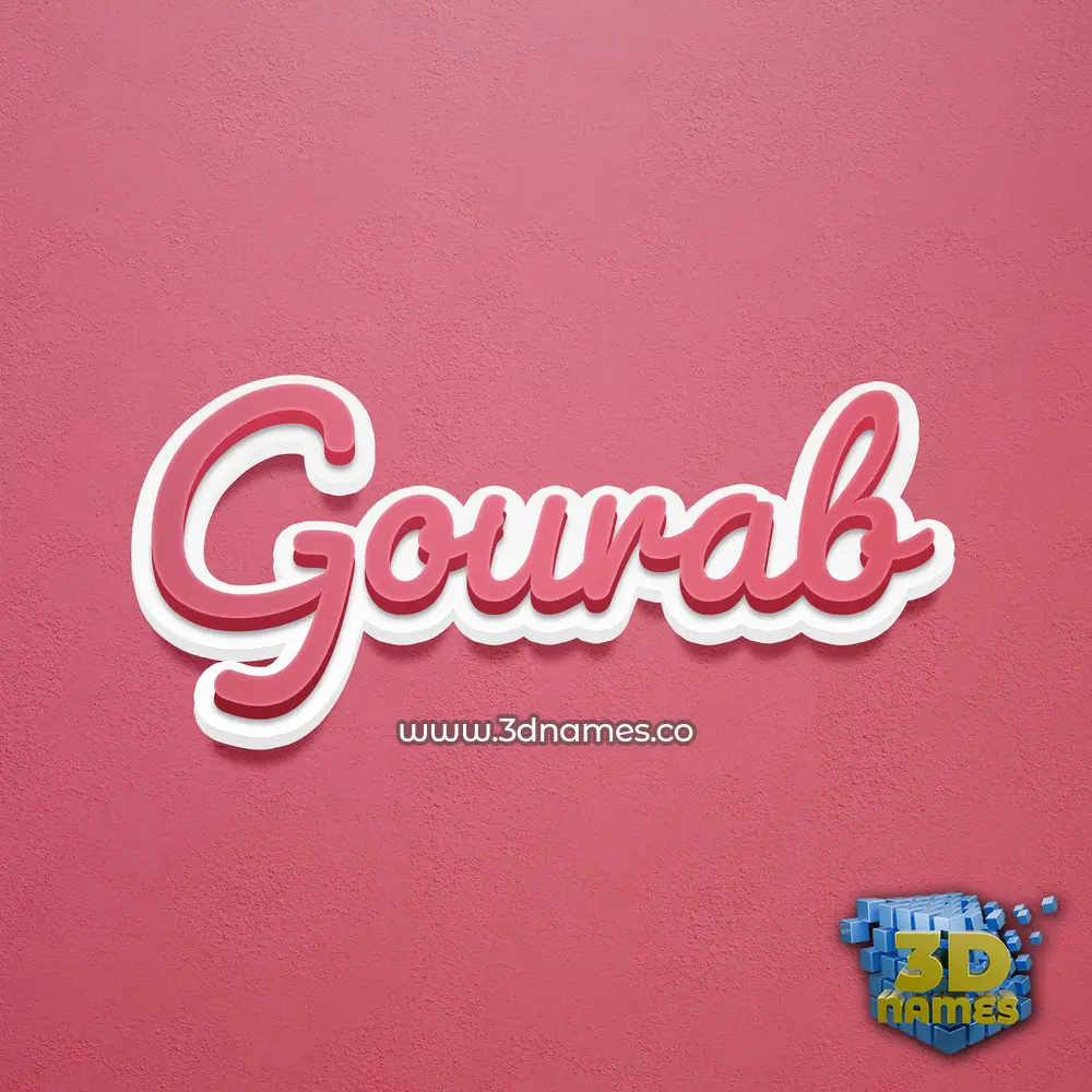 gourab in Red Scribble style - 3D name wallpaper