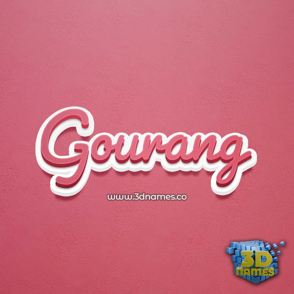 gourang in Red Scribble style - 3D name wallpaper