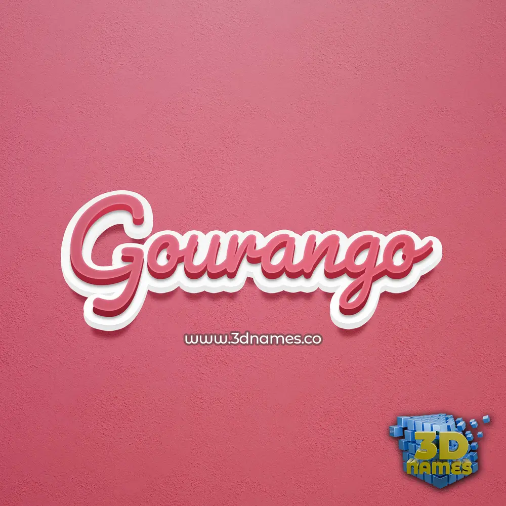 gourango in Red Scribble style - 3D name wallpaper