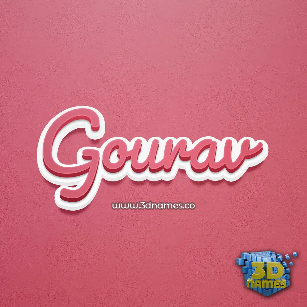 gourav in Red Scribble style - 3D name wallpaper