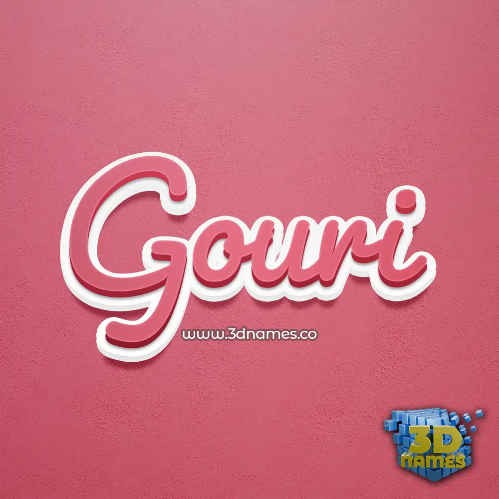 gouri in Red Scribble style - 3D name wallpaper