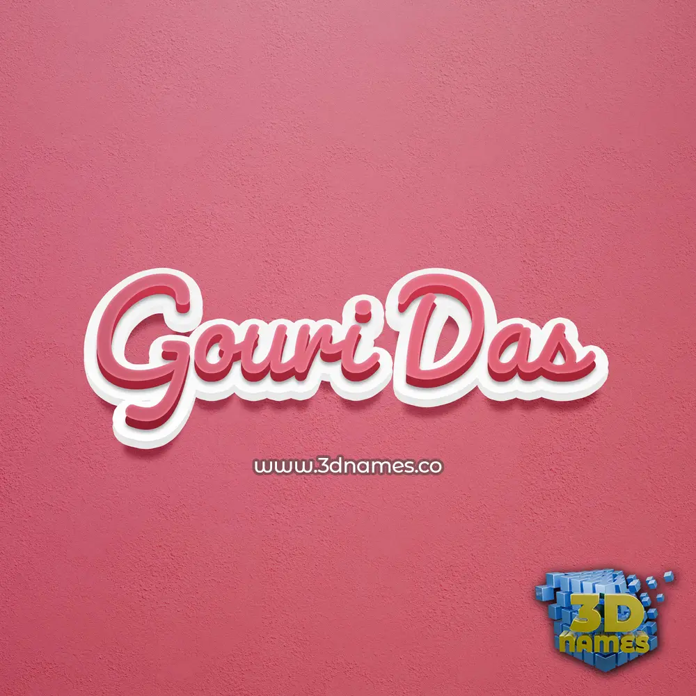 gouri das in Red Scribble style - 3D name wallpaper