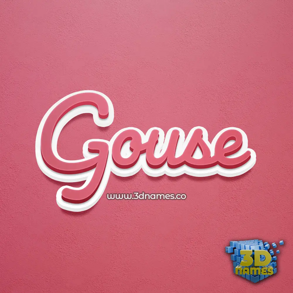 gouse in Red Scribble style - 3D name wallpaper