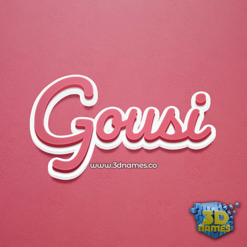 gousi in Red Scribble style - 3D name wallpaper