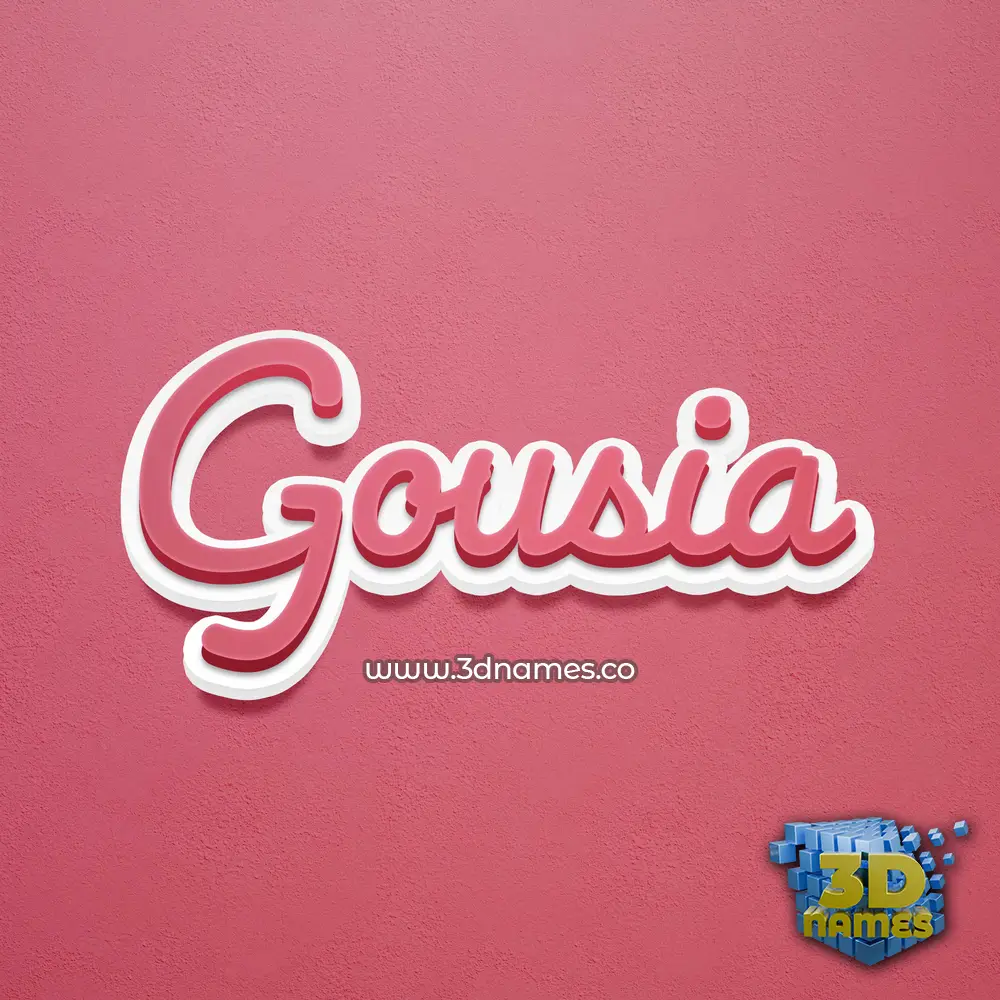 gousia in Red Scribble style - 3D name wallpaper