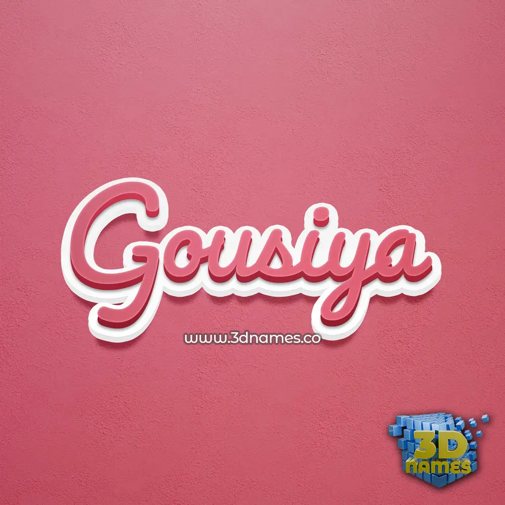 gousiya in Red Scribble style - 3D name wallpaper