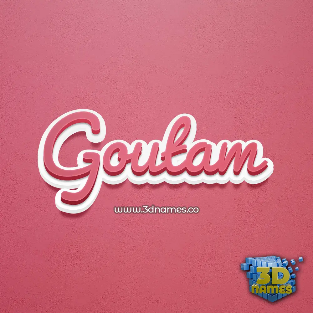 goutam in Red Scribble style - 3D name wallpaper
