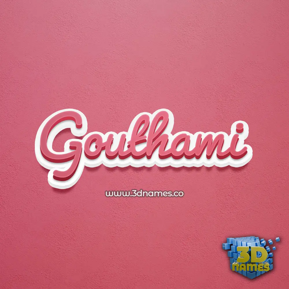gouthami in Red Scribble style - 3D name wallpaper