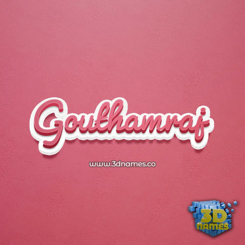 gouthamraj in Red Scribble style - 3D name wallpaper