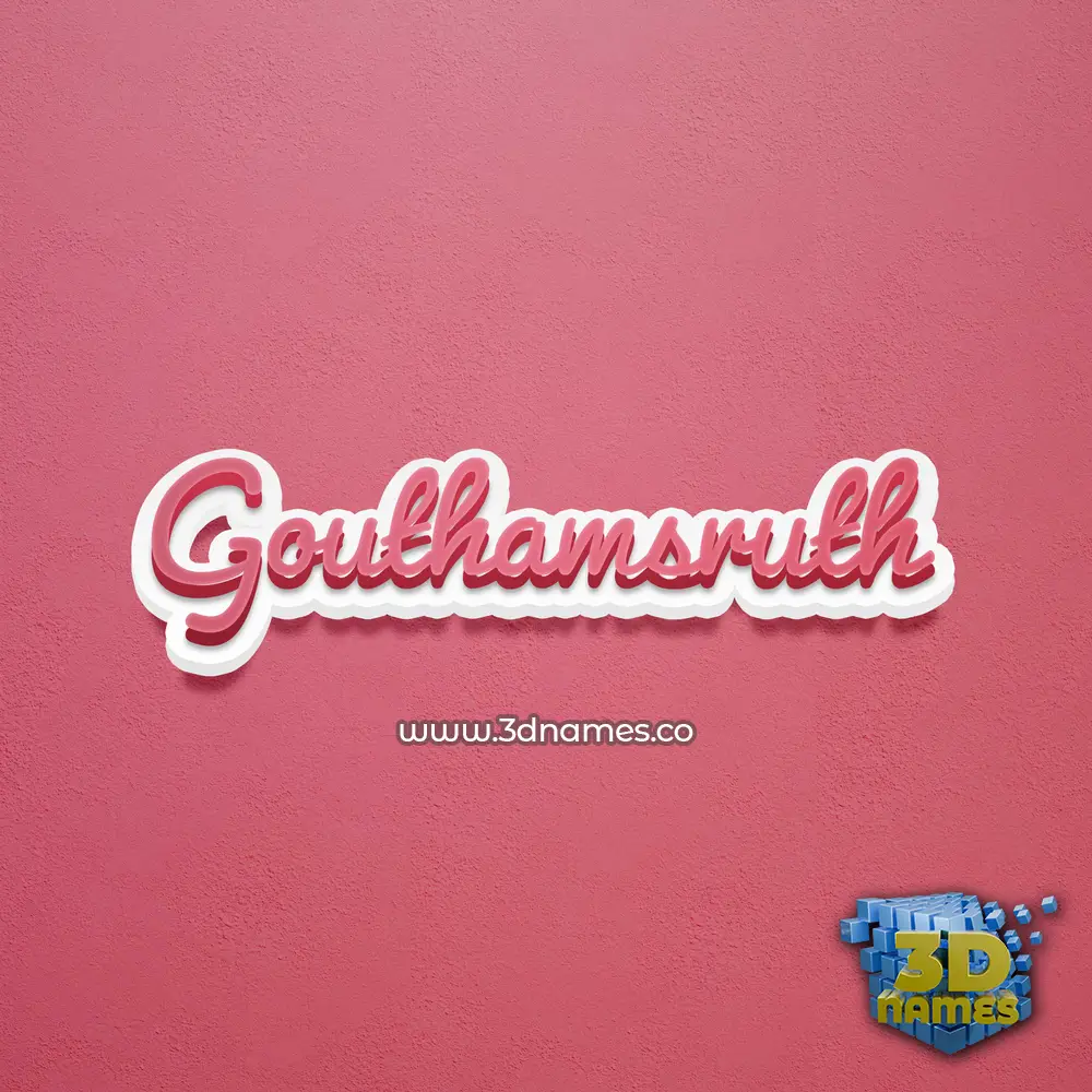 gouthamsruth in Red Scribble style - 3D name wallpaper
