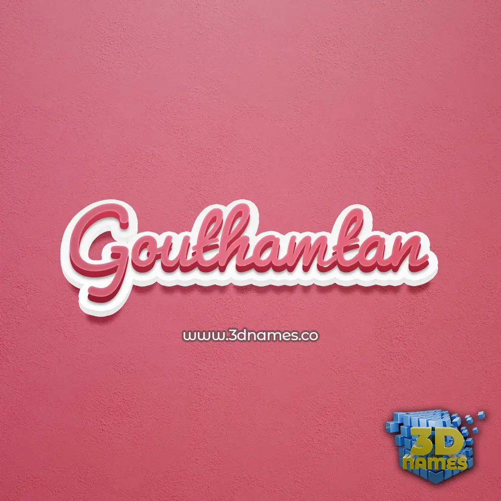 gouthamtan in Red Scribble style - 3D name wallpaper