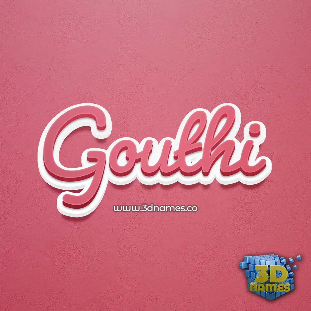 gouthi in Red Scribble style - 3D name wallpaper