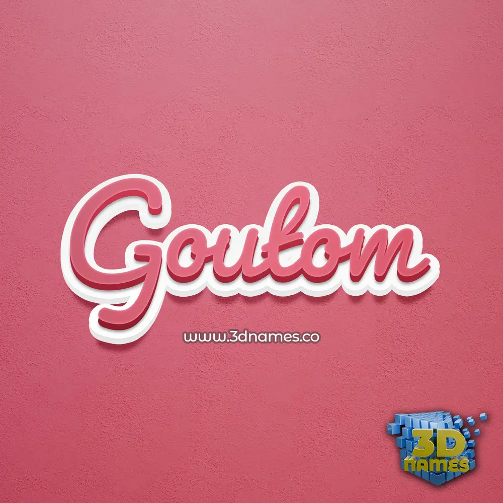 goutom in Red Scribble style - 3D name wallpaper